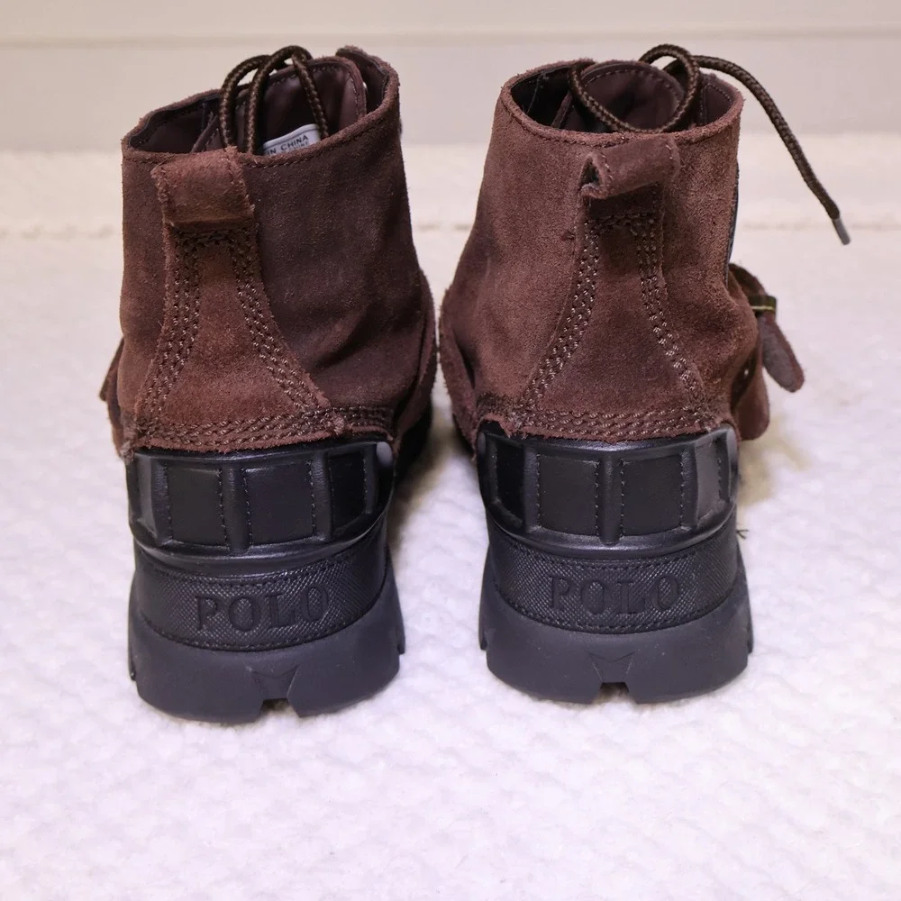 Polo Ralph Lauren Kids 4 Oslo High Duck Boots Brown Suede Buckle